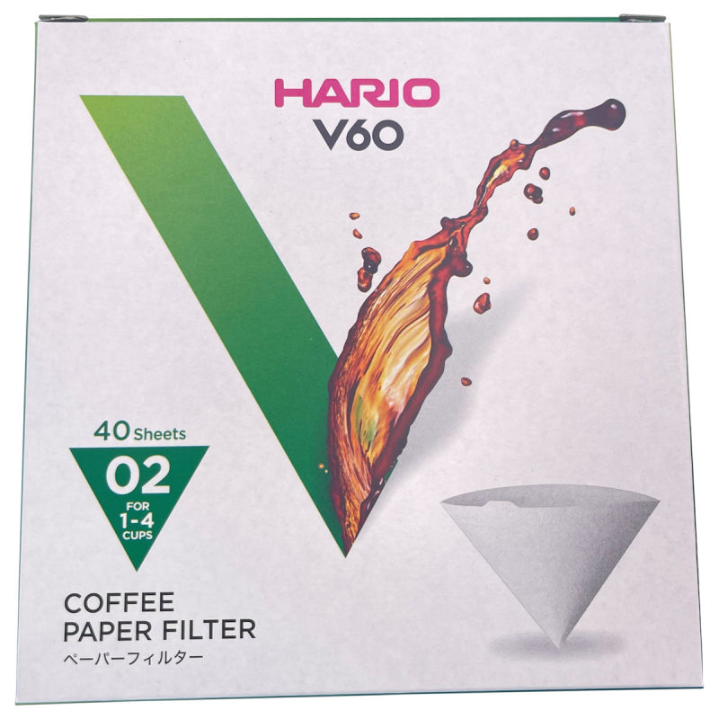 HARIO V60 PAPER FILTERS 02 DRIPPER 40 SHEETS - BLEACHED
